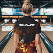 Load image into Gallery viewer, Custom Flame Eagle Bowling Quarter-Zip Shirts For Women, Ealge Bowling Team Shirt With Name IPHW8447