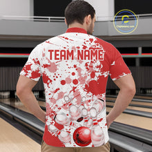Load image into Gallery viewer, Custom Red Splatter Bowling Team League Shirts For Men, Bowling Jerseys Bowler Outfit IPHW10593