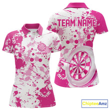 Load image into Gallery viewer, Custom Pink Splatter Dartboard Darts Team Shirt For Women, Dart League Jerseys For Players IPHW10596