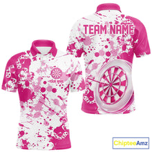 Load image into Gallery viewer, Custom Pink Splatter Dartboard Darts Team Shirt For Men, Dart League Jerseys For Players IPHW10596