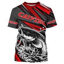 Load image into Gallery viewer, Black And Red Catfish Fishing Jerseys, Custom Catfish Fishing Long Sleeve Fishing Shirts IPHW7021