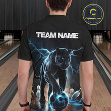Load image into Gallery viewer, Blue Thunder Lightning Custom Panther Bowling Polo Shirts For Men, Panther Bowling Jerseys IPHW8271
