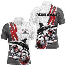 Load image into Gallery viewer, Custom Red Shark Bowling Polo Shirts For Men, Shark Bowling Team Tournament Outfits IPHW8728
