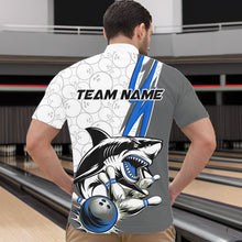 Load image into Gallery viewer, Custom Blue Shark Bowling Quarter-Zip Shirts For Men, Shark Bowling Team Tournament Outfits IPHW8729