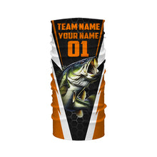 Load image into Gallery viewer, Personalized Bass Fishing Sport Jerseys, Bass Fishing Long Sleeve Tournament Shirts | Orange IPHW4382