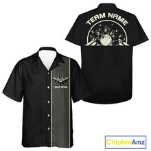 Load image into Gallery viewer, Custom Classic Striped Vintage Bowling Shirt, Retro Bowling Button Up Team Shirt IPHW10075
