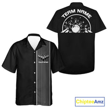 Load image into Gallery viewer, Custom Classic Striped Vintage Bowling Shirt, Retro Bowling Button Up Team Shirt IPHW10075