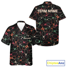Load image into Gallery viewer, Custom Retro Style Bowling Pattern Button Up Shirt, Vintage Bowling Hawaiian Team Shirt IPHW10077