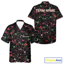 Load image into Gallery viewer, Custom Retro Style Bowling Pattern Button Up Shirt, Vintage Bowling Hawaiian Team Shirt IPHW10077