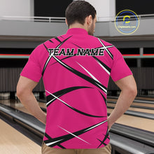 Load image into Gallery viewer, Custom Pink Bowling Jerseys, Bowling Team Tournament Quarter-Zip Shirts For Men IPHW11414