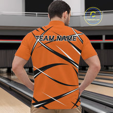 Load image into Gallery viewer, Custom Orange Bowling Jerseys, Bowling Team Tournament Quarter-Zip Shirts For Men IPHW11415