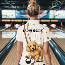 Load image into Gallery viewer, Custom Funny Poodle Dog Women Bowling Team Shirt, Dog Lovers Bowling Uniform IPHW10211