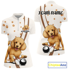 Load image into Gallery viewer, Custom Funny Poodle Dog Women Bowling Team Shirt, Dog Lovers Bowling Uniform IPHW10211