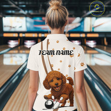 Load image into Gallery viewer, Custom Funny Poodle Dog Women Bowling Team Shirt, Dog Lovers Bowling Uniform IPHW10212
