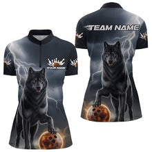 Load image into Gallery viewer, Custom Thunder Lightning Wolf Bowling Quarter-Zip Shirts For Women, Wolf Bowling Jerseys IPHW8307