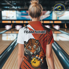 Load image into Gallery viewer, Custom Tiger Bowling Team Polo Shirts For Women, Tiger Claw Bowling Jerseys IPHW9026