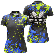 Load image into Gallery viewer, Green And Blue Custom Pickleball Team Shirts, Custom Pickleball Polo Shirts For Women IPHW6917