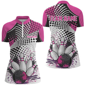 Personalized Bowling Shirts For Women, Custom Bowling League Shirts Pink Bowling Outfits IPHW7131
