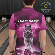 Load image into Gallery viewer, Custom Pink Ligtning Wolf Bowling Team League Shirts For Men, Bowler Outfits IPHW10788