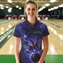 Load image into Gallery viewer, Custom Dreamy Blue And Purple Butterfly Women Bowling Polo Shirt, Bowling Team Outfit IPHW11016