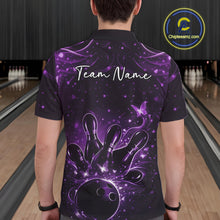 Load image into Gallery viewer, Custom Dreamy Purple Butterfly Men Bowling Polo Shirt, Bowling Team Outfit IPHW11020