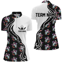 Load image into Gallery viewer, Personalized Colorful Bowling Shirts For Women, Flame Bowling Jerseys Team Bowling Shirts IPHW6946