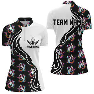 Personalized Colorful Bowling Shirts For Women, Flame Bowling Jerseys Team Bowling Shirts IPHW6946