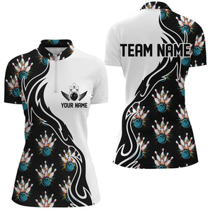 Strike Bowling Custom Polo Shirts For Women And WoWomen, Personalized Bowling Team Shirts IPHW6954