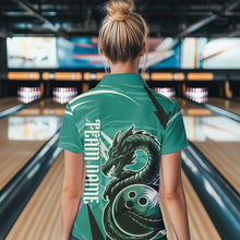 Load image into Gallery viewer, Custom Black And Blue Thunder Lightning Dragon Bowling Jerseys Womens Quarter-Zip Shirts IPHW8661