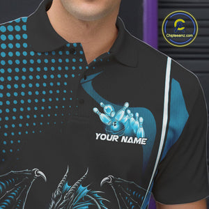 Custom Red Dragon Bowling Jerseys, Mystical Bowling Team Uniform Polo Shirts For Men IPHW9536