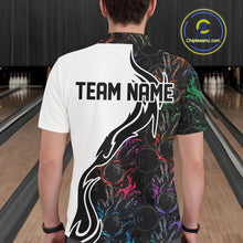Load image into Gallery viewer, Custom Colorful Flame Bowling Team Shirts, Bowling League Shirt Men Bowling Jersey IPHW10548