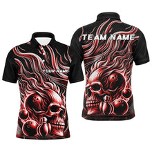 Load image into Gallery viewer, Personalized Multi-Color Flame Skull Bowling Team Shirts, Custom Name Bowling Jerseys For Men And Women IPHW5930