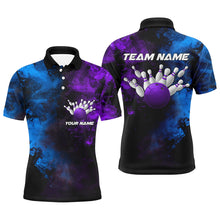 Load image into Gallery viewer, Custom Multi-Color Smoke Bowling Team Shirts For Men And Women, Bowling Polo/ Quarter-Zip Shirts For Bowlers IPHW5931