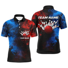 Load image into Gallery viewer, Custom Multi-Color Smoke Bowling Team Shirts For Men And Women, Bowling Polo/ Quarter-Zip Shirts For Bowlers IPHW5931