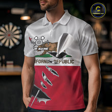 Load image into Gallery viewer, Custom California State Flag Silver Dart Steel Tip Dart Men Polo Shirt, Dart Team Jerseys IPHW10561