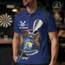 Load image into Gallery viewer, Custom Michigan State Flag Silver Dart Steel Tip Dart Men Polo Shirt, Dart Team Jerseys IPHW10564