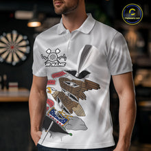 Load image into Gallery viewer, Custom Illinois State Flag Silver Dart Steel Tip Dart Men Polo Shirt, Dart Team Jerseys IPHW10565