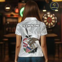 Load image into Gallery viewer, Custom Illinois State Flag Silver Dart Steel Tip Dart Women Polo Shirt, Dart Team Jerseys IPHW10565