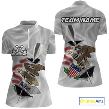Load image into Gallery viewer, Custom Illinois State Flag Silver Dart Steel Tip Dart Women Shirt, Dart Team Jerseys IPHW10565