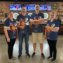 Load image into Gallery viewer, Custom Colorado State Flag Silver Dart Steel Tip Dart Men Polo Shirt, Dart Team Jerseys IPHW10568