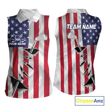 Load image into Gallery viewer, Custom US Flag Golf Club Patriotic Golf Team Shirt For Women, American Golfer Outfits IPHW10579