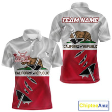 Load image into Gallery viewer, Custom California State Flag Golf Club Golf Team Shirt For Men, Golfer Outfits IPHW10581
