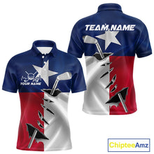 Load image into Gallery viewer, Custom Texas State Flag Golf Club Patriotic Golf Team Shirt For Men, TX Golfer Outfit IPHW10582