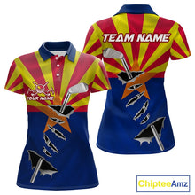 Load image into Gallery viewer, Custom Arizona State Flag Golf Club Patriotic Golf Team Shirt For Women, Golfer Outfits IPHW10583