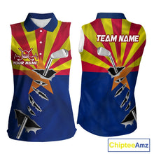 Load image into Gallery viewer, Custom Arizona State Flag Golf Club Patriotic Golf Team Shirt For Women, Golfer Outfits IPHW10583