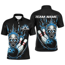 Load image into Gallery viewer, Custom Multi-Color Flame Skull Bowling Team Shirts For Men And Women, Flaming Bowling Jerseys Bowlers Outfit IPHW6555