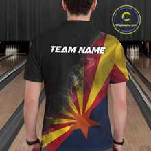 Load image into Gallery viewer, Custom Smoke Arizona Flag Bowling Men Team Shirts, Patriotic Arizona Bowling Jerseys IPHW10627