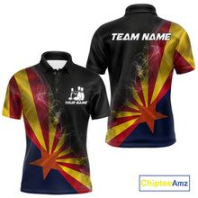 Load image into Gallery viewer, Custom Smoke Arizona Flag Bowling Men Team Shirts, Patriotic Arizona Bowling Jerseys IPHW10627