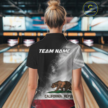 Load image into Gallery viewer, Custom Smoke California Flag Bowling Women Team Shirts, Patriotic Bowling Jerseys IPHW10629
