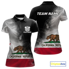 Load image into Gallery viewer, Custom Smoke Flame California Flag Patriotic Darts Shirt For Women, Dart League Team Jerseys IPHW10634